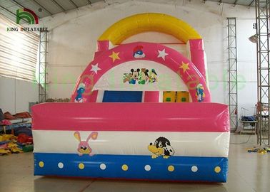 พีวีซีผ้าใบกันน้ำเด็กธีมสไลด์แห้งพองกับบ้านตีกลับสำหรับสวนสนุก