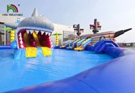 Pirate / Shark 0.9 มม. PVC Inflatable Water Park Multiplay / Colorful Playground