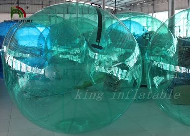ลูกบอลเดินน้ำใสสีเขียวหรือน้ำเงินลูกบอลน้ำทำให้พองโดย PVC / PTU