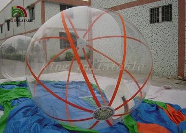 สายที่มีสีสันคงทน PVC / PTU ลูกบอลน้ำทำให้พองลูกเดินน้ำโดยเครื่องเชื่อมอากาศร้อน