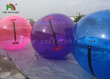 พีวีซีขนาดใหญ่สีม่วง / น้ำเงิน 1.0mm พองลมเดินบนลูกบอลน้ำ 2m เส้นผ่าศูนย์กลางสำหรับสระว่ายน้ำหรือทะเลสาบ