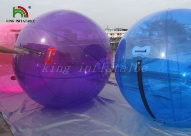 พีวีซีขนาดใหญ่สีม่วง / น้ำเงิน 1.0mm พองลมเดินบนลูกบอลน้ำ 2m เส้นผ่าศูนย์กลางสำหรับสระว่ายน้ำหรือทะเลสาบ