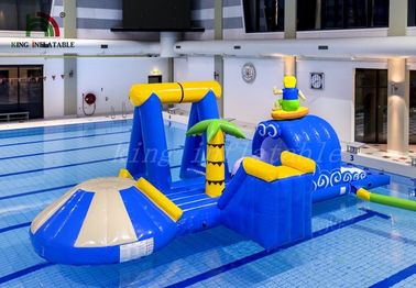 บลู / เหลืองท่องชายน้ำทำให้พองสวนสาธารณะหลักสูตร PVC อเนกประสงค์ทนทาน