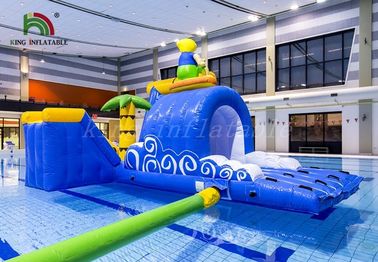 บลู / เหลืองท่องชายน้ำทำให้พองสวนสาธารณะหลักสูตร PVC อเนกประสงค์ทนทาน