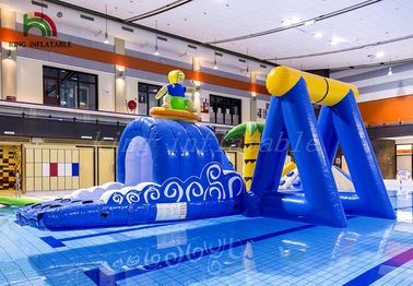 บลู / เหลืองท่องชายน้ำทำให้พองสวนสาธารณะหลักสูตร PVC อเนกประสงค์ทนทาน