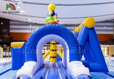 บลู / เหลืองท่องชายน้ำทำให้พองสวนสาธารณะหลักสูตร PVC อเนกประสงค์ทนทาน