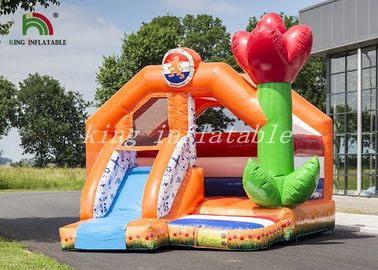 ส้มบ้านเป่าลม Bouncee บ้าน Combo สไลด์ทิวลิปสดใสสนามหลังบ้านพีวีซีสนามเด็กเล่น