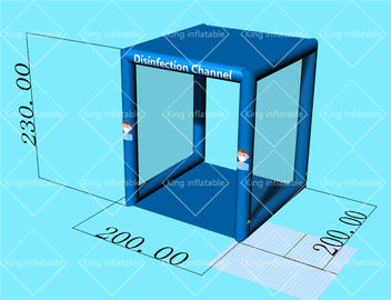 ฆ่าเชื้อแบบพกพา PVC 0.8 มม. ช่องทางการฆ่าเชื้อเต็นท์ช่อง