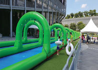 สไลเดอร์น้ำยาว City Fireproof Inflatable Slip N Slide พร้อมสระว่ายน้ำสำหรับเด็กผู้ใหญ่