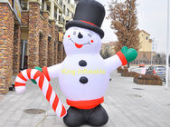 210D Oxford 3m ผลิตภัณฑ์คริสต์มาสที่ทำให้พองได้ Backyard Snowman