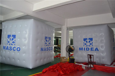 0.2 มิลลิเมตรพีวีซี Cube โฆษณาทำให้พองลูกโป่งเต็นท์พองที่มีการพิมพ์โลโก้