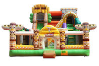 สนามเด็กเล่นปราสาท Bouncy Castle พอง PVC 0.55 มม. ให้เช่าการพิมพ์สีเต็มรูปแบบ