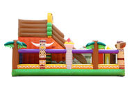 สนามเด็กเล่นปราสาท Bouncy Castle พอง PVC 0.55 มม. ให้เช่าการพิมพ์สีเต็มรูปแบบ