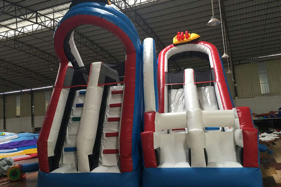 เด็กเล่น Roller Coaster สไลด์ลมทำให้พอง Amusemet Park Slide