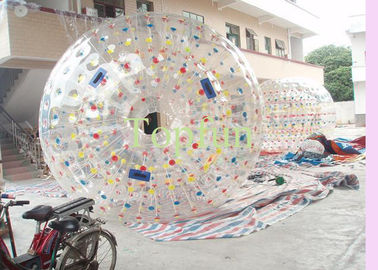 Color Dot Inflatable Zorb Ball PVC Zorbing Ball พร้อม Coloful D- วงแหวน