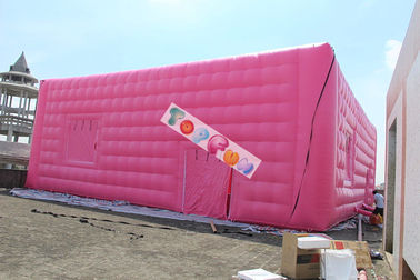 สีชมพูผ้าพองเย็บ Cube, เครื่องเป่าลมเย็บเต็นท์ลูกบาศก์พอง