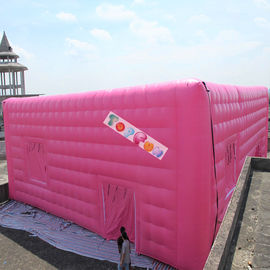 สีชมพูผ้าพองเย็บ Cube, เครื่องเป่าลมเย็บเต็นท์ลูกบาศก์พอง