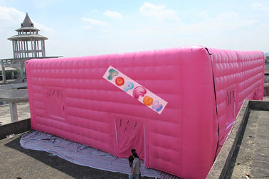 สีชมพูผ้าพองเย็บ Cube, เครื่องเป่าลมเย็บเต็นท์ลูกบาศก์พอง
