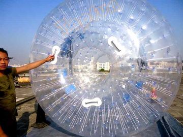 สันทนาการ TPU พองหญ้า Zorb สีส้มเส้นผ่าศูนย์กลาง 3 เมตรฟุตบอลลูก Zorb