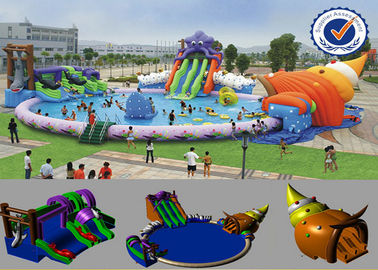 PVC Inflatable 30M สระว่ายน้ำทำให้พองน้ำสวนสาธารณะภาพนิ่งขนาดใหญ่สำหรับฤดูร้อน